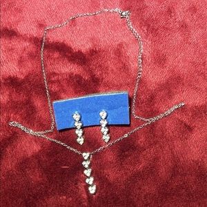 Heart pendent  jewelry, necklace and matching ear rings
